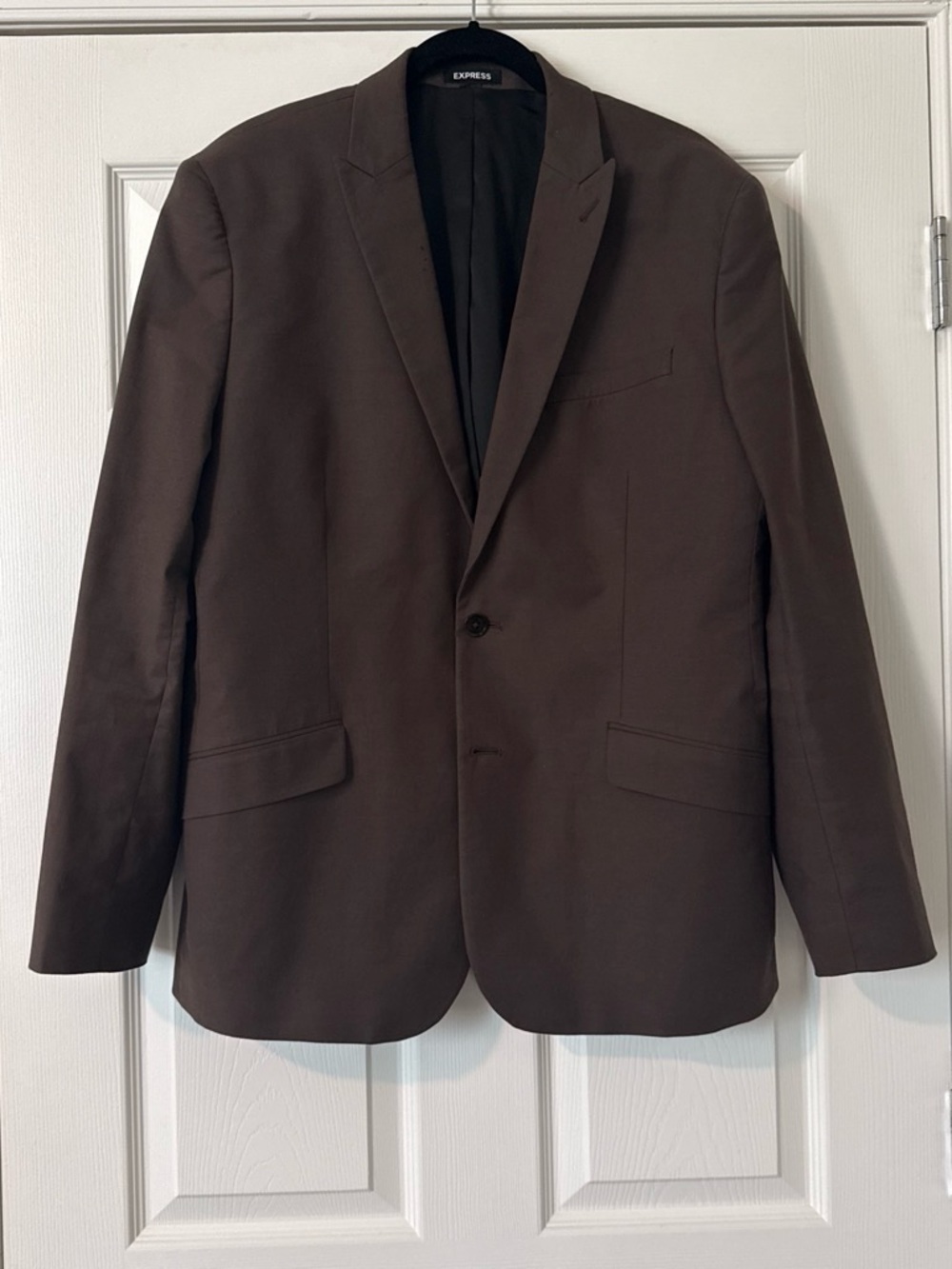 Express Men’s Slim-Fit Brown Blazer – Size 44R - Picture 4 of 6